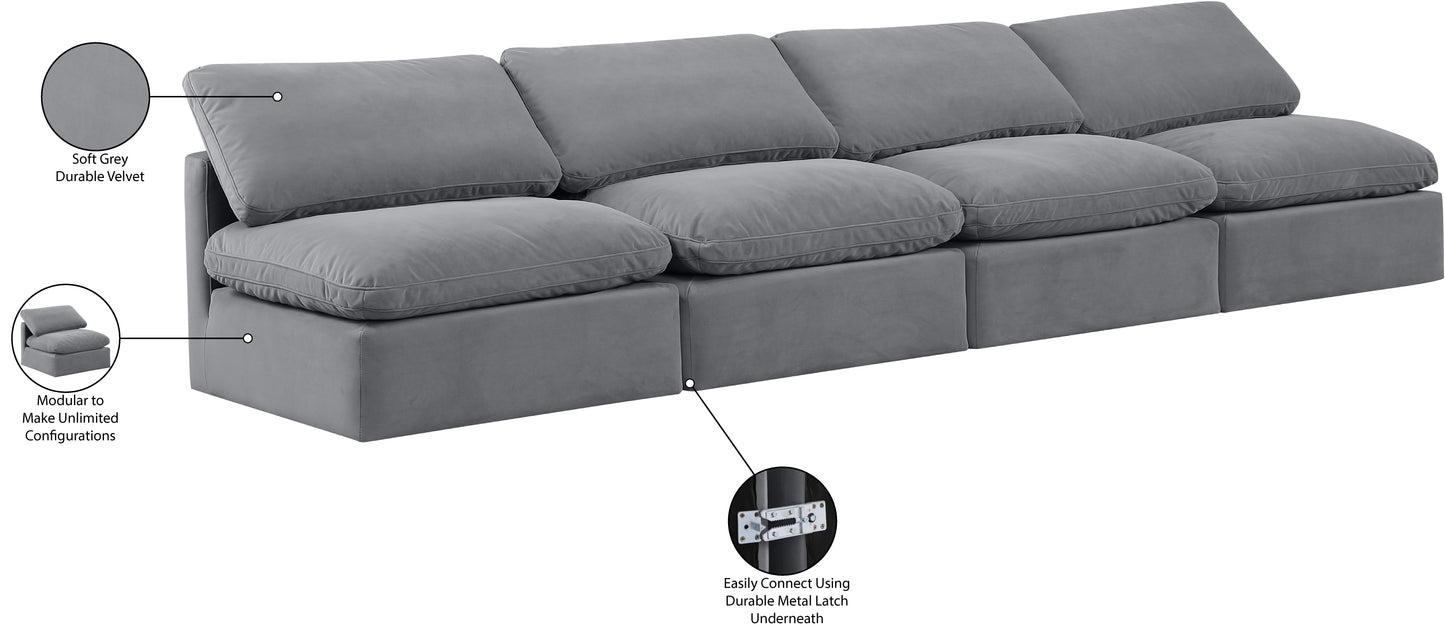 luxus grey velvet modular sofa s4