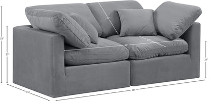 Luxus Grey Velvet Modular Sofa S70