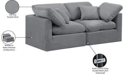 Luxus Grey Velvet Modular Sofa S70