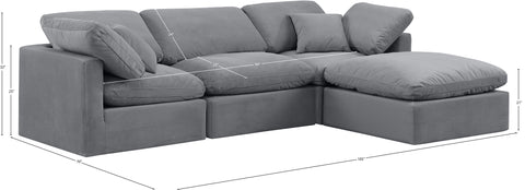 Luxus Grey Velvet Modular Sectional Sec4A
