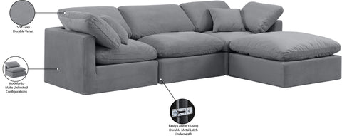 Luxus Grey Velvet Modular Sectional Sec4A