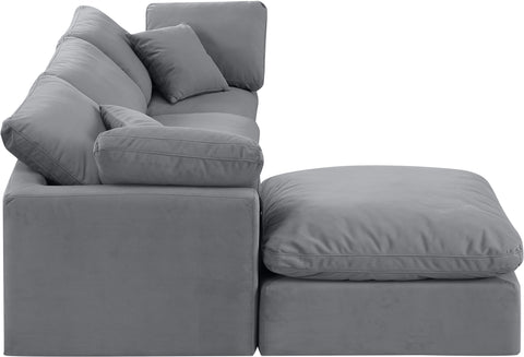 Luxus Grey Velvet Modular Sectional Sec4A