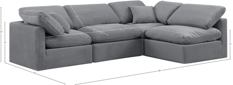 Luxus Grey Velvet Modular Sectional Sec4B