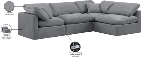 Luxus Grey Velvet Modular Sectional Sec4B