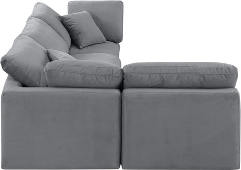 Luxus Grey Velvet Modular Sectional Sec4B