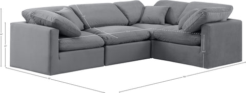 Luxus Grey Velvet Modular Sectional Sec4C