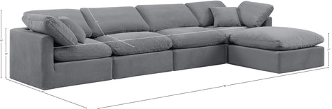 Luxus Grey Velvet Modular Sectional Sec5A
