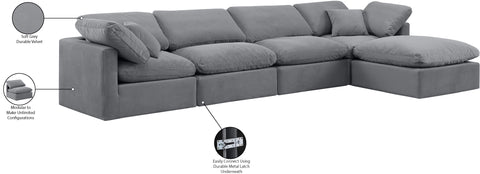 Luxus Grey Velvet Modular Sectional Sec5A