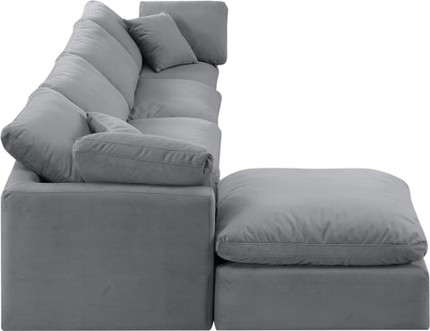 Luxus Grey Velvet Modular Sectional Sec5A
