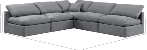 Luxus Grey Velvet Modular Sectional Sec5B