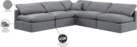 Luxus Grey Velvet Modular Sectional Sec5B
