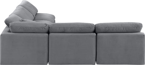 Luxus Grey Velvet Modular Sectional Sec5B