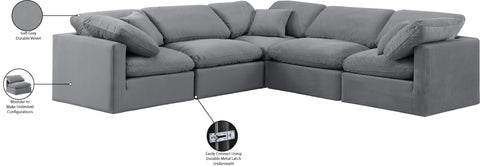 Luxus Grey Velvet Modular Sectional Sec5C