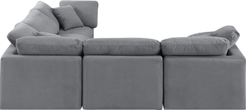 Luxus Grey Velvet Modular Sectional Sec5C