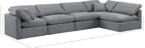 Luxus Grey Velvet Modular Sectional Sec5D