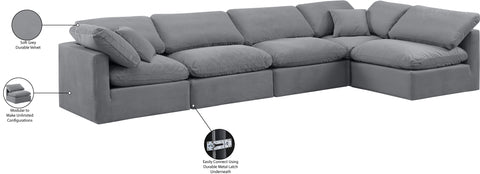 Sloane 140" Velvet Upholstered Sectional, 5-Piece (Style 2)