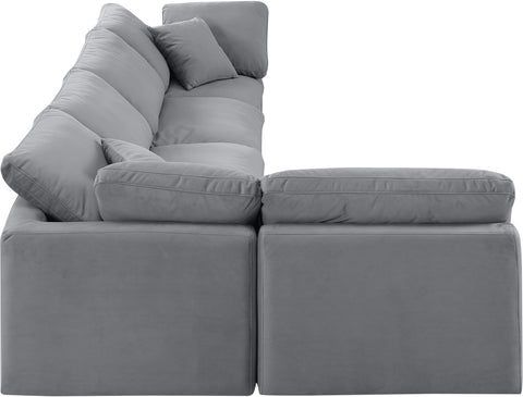 Luxus Grey Velvet Modular Sectional Sec5D