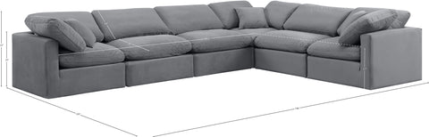 Luxus Grey Velvet Modular Sectional Sec6A