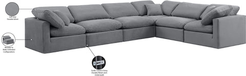 Luxus Grey Velvet Modular Sectional Sec6A