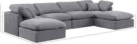 Luxus Grey Velvet Modular Sectional Sec6B