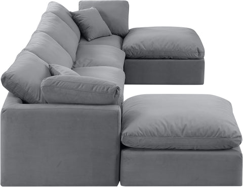 Luxus Grey Velvet Modular Sectional Sec6B