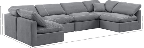 Luxus Grey Velvet Modular Sectional Sec6D