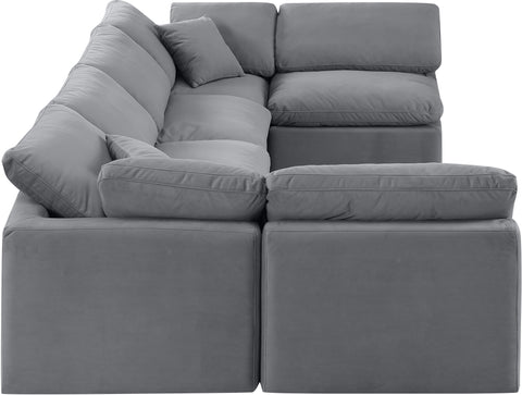 Luxus Grey Velvet Modular Sectional Sec6D