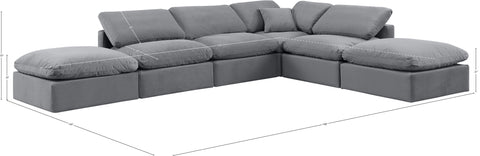 Luxus Grey Velvet Modular Sectional Sec6E