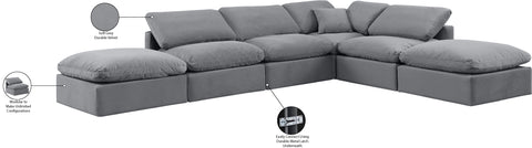 Luxus Grey Velvet Modular Sectional Sec6E