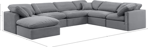 Luxus Grey Velvet Modular Sectional Sec7A