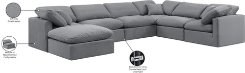 Luxus Grey Velvet Modular Sectional Sec7A