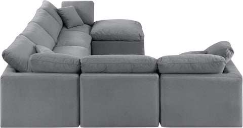 Luxus Grey Velvet Modular Sectional Sec7A