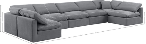 Luxus Grey Velvet Modular Sectional Sec7B