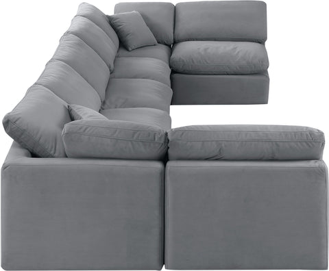 Luxus Grey Velvet Modular Sectional Sec7B