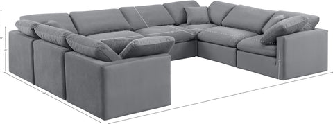 Luxus Grey Velvet Modular Sectional Sec8A