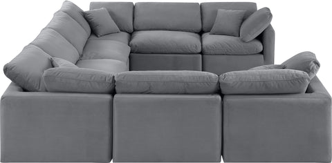 Luxus Grey Velvet Modular Sectional Sec8A