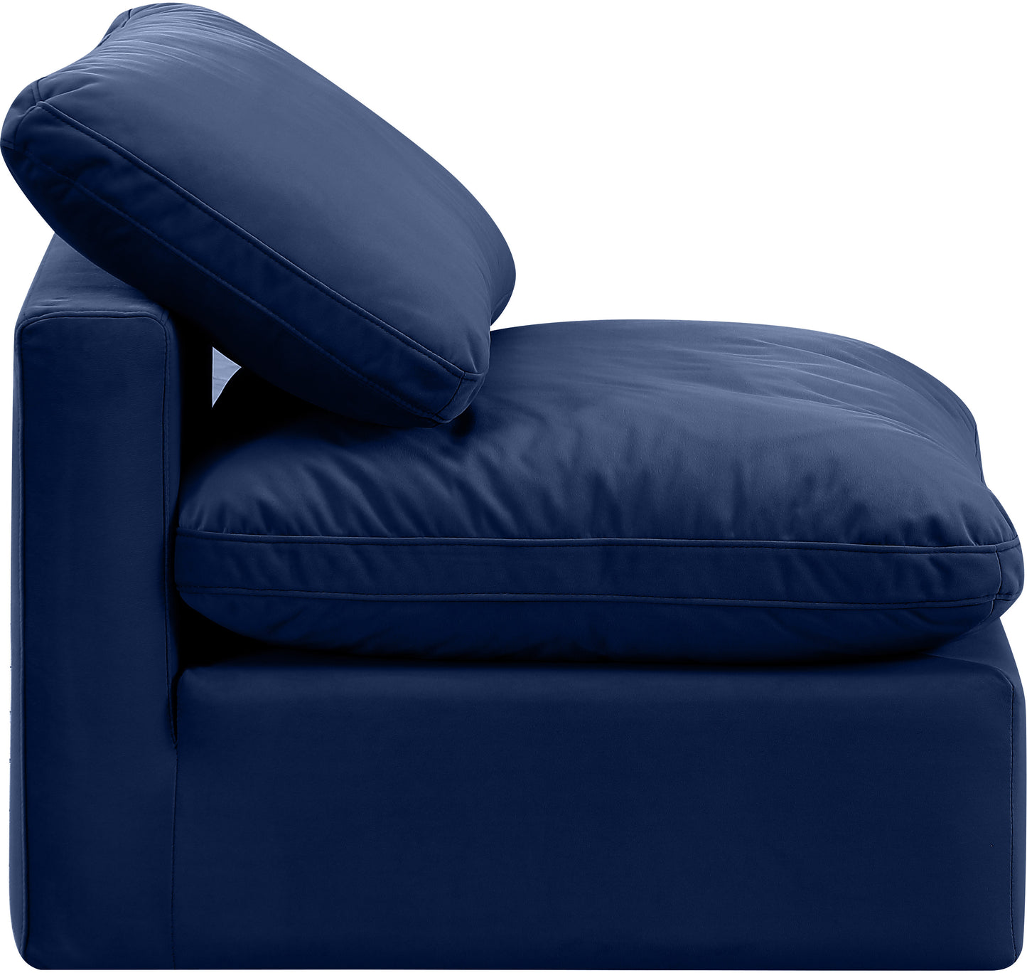 luxus navy velvet armless chair armless