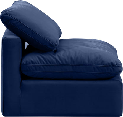 Luxus Navy Velvet Armless Chair Armless