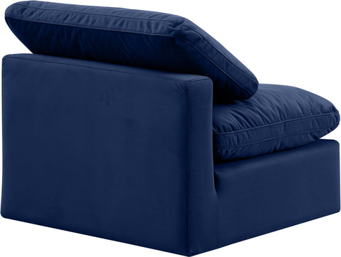 Luxus Navy Velvet Armless Chair Armless