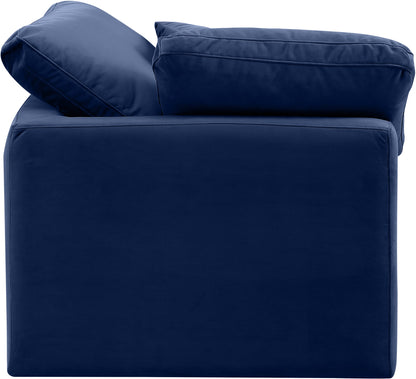 Luxus Navy Velvet Corner Chair Corner