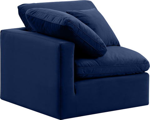 Luxus Navy Velvet Corner Chair Corner