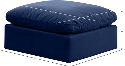 Luxus Navy Velvet Ottoman Ott