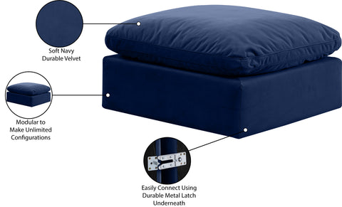 Luxus Navy Velvet Ottoman Ott