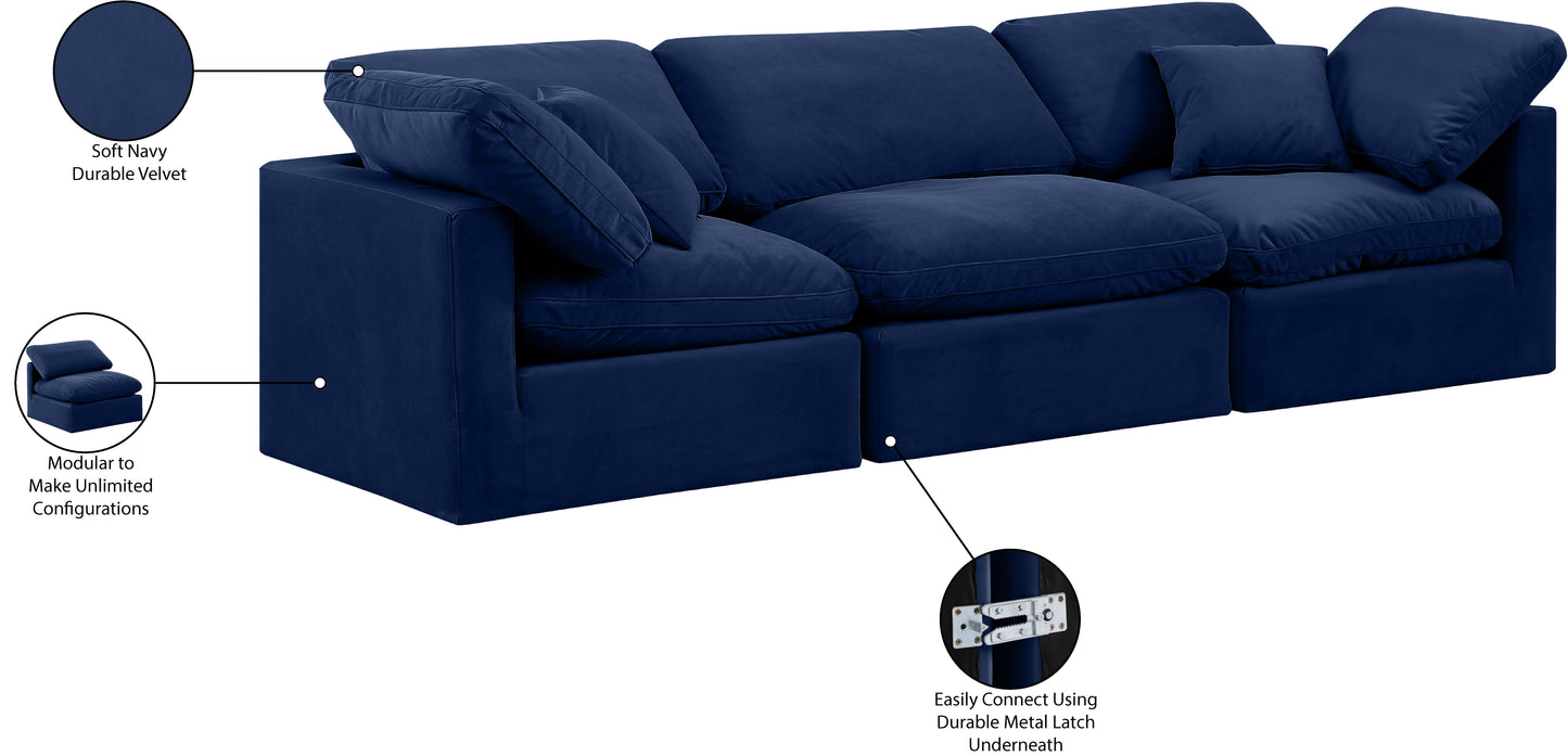 luxus navy velvet modular sofa s105