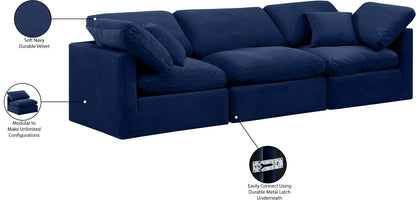 Luxus Navy Velvet Modular Sofa S105