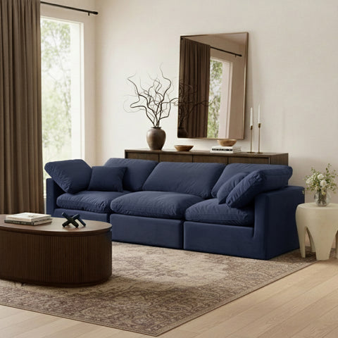 Sloane 105" Velvet Upholstered Sofa, 3-Piece