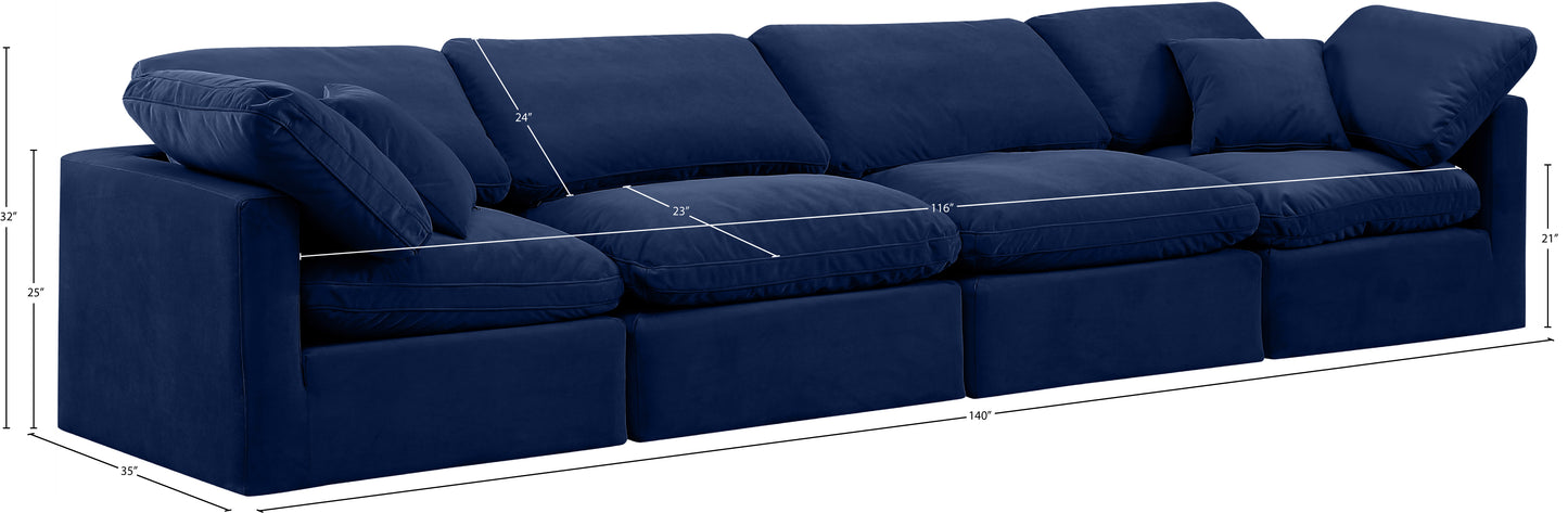 luxus navy velvet modular sofa s140