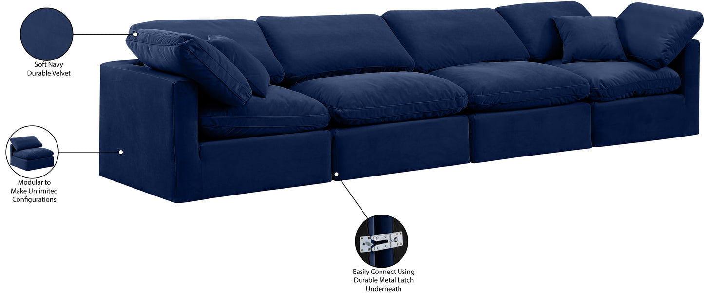 luxus navy velvet modular sofa s140