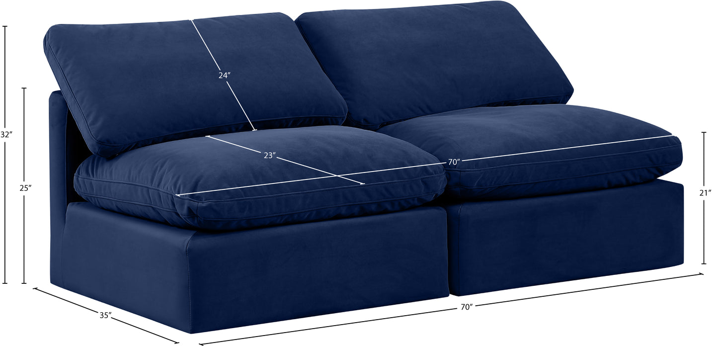 luxus navy velvet modular sofa s2