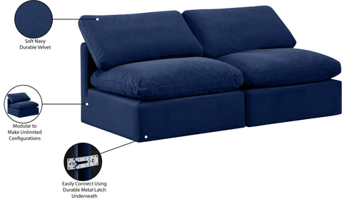 Luxus Navy Velvet Modular Sofa S2